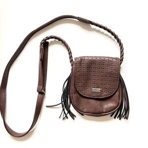 Roxy Brown Fringe Crossbody Bag